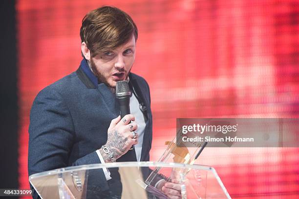 James Arthur attends the Radio Regenbogen Award 2014 on April 11, 2014 in Rust, Germany.