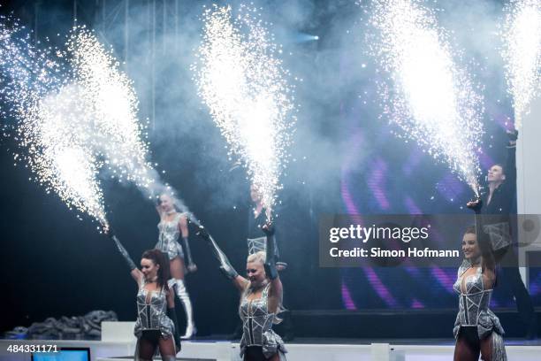 Dancers performs during the opening show of Radio Regenbogen Award 2014 on April 11, 2014 in Rust, Germany.