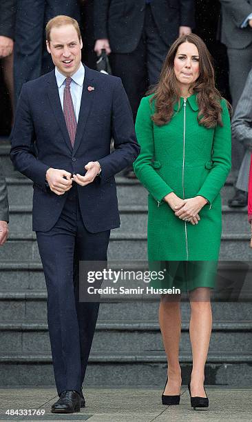 Prince William, Duke of Cambridge and Catherine, Duchess of Cambridge visis the Cambridge Town Hall on April 12, 2014 in Hamilton, New Zealand. The...