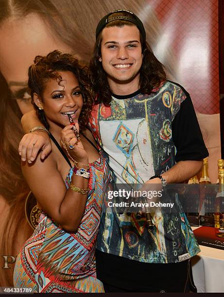 Singer Christina Milian and musician Alex van den Hoef attend the Kari Feinstein Music Festival Style Lounge at La Quinta Resort and Club on April...