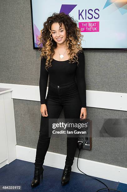 Ella Eyre visits Live@KISS at Kiss FM Studio's on August 17, 2015 in London, England.