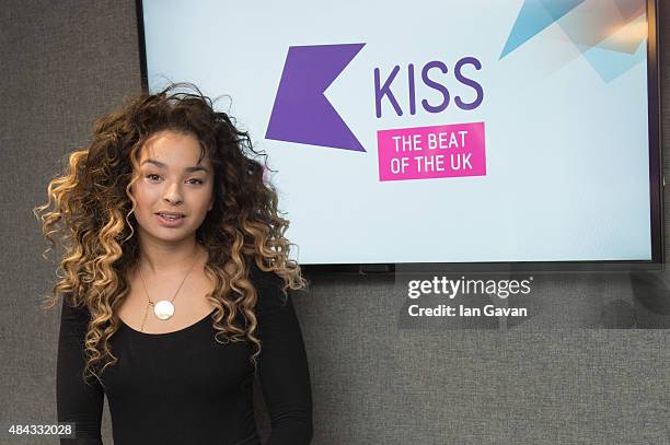 Ella Eyre visits Live@KISS at Kiss FM Studio's on August 17, 2015 in London, England.