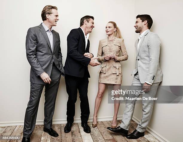 Actors Carey Elwes, Dennis Quaid, Kate Bosworth and Christian Cooke from Crackle's 'The Art of More' pose in the Getty Images Portrait Studio powered...