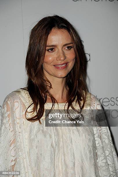 Saffron Burrows attends "Mistress America" New York premiere at Landmark Sunshine Cinema on August 12, 2015 in New York City.