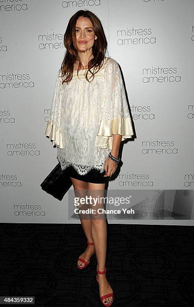 Saffron Burrows attends "Mistress America" New York premiere at Landmark Sunshine Cinema on August 12, 2015 in New York City.
