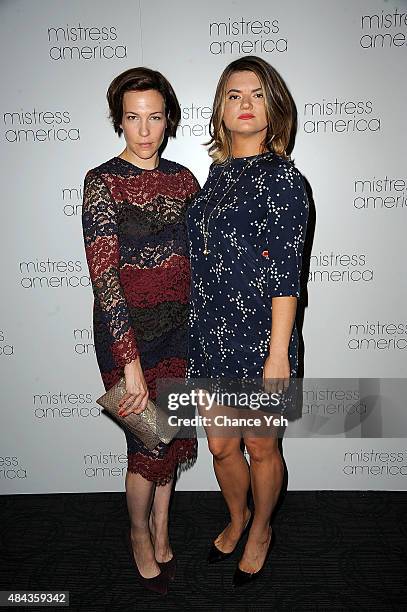 Rebecca Henderon and Leslye Headland attend "Mistress America" New York premiere at Landmark Sunshine Cinema on August 12, 2015 in New York City.