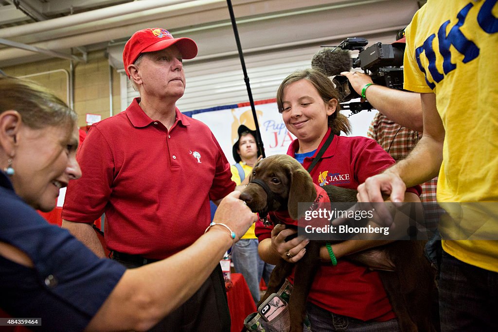 Presidential Candidates Speak At Iowa State Fair Soapbox