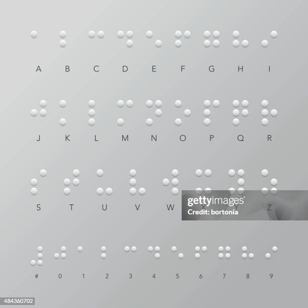 ilustraciones, imágenes clip art, dibujos animados e iconos de stock de letra del alfabeto en braille y numérica de - ceguera