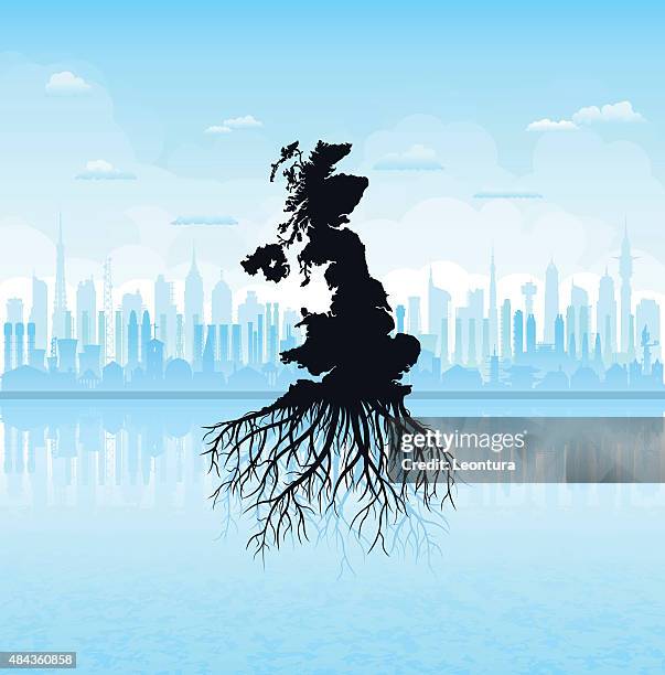 uk growing - brexit map stock illustrations