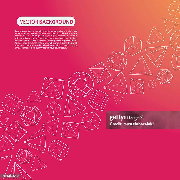 orange pink platonischen einfarbige gestaltung hintergrund - smaragd stock-grafiken, -clipart, -cartoons und -symbole