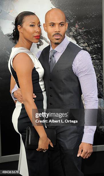 Actor Todd Williams with guest arrive for the Premiere Of Warner Bros. Pictures' "San Andreas" held at TCL Chinese Theatre on May 26, 2015 in...