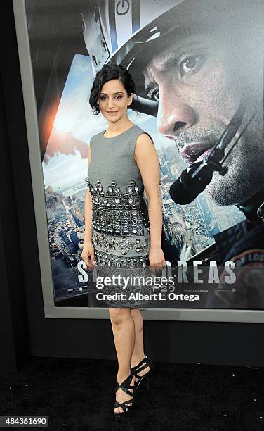 Actress Archie Panjabi arrives for the Premiere Of Warner Bros. Pictures' "San Andreas" held at TCL Chinese Theatre on May 26, 2015 in Hollywood,...