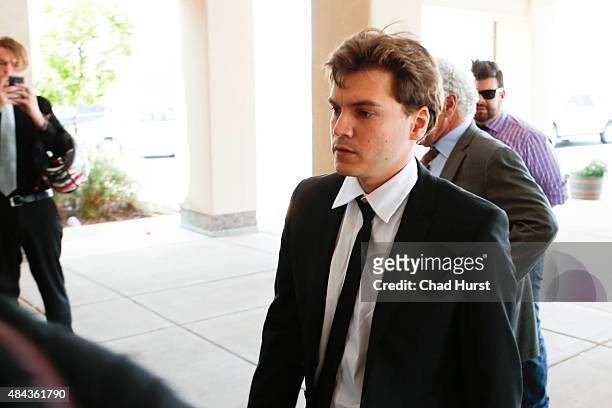 Actor Emile Hirsch appears in court on assault charges August 17, 2015 in Park City, Utah. Hirsch made a plea deal for misdemeanor assault and has...