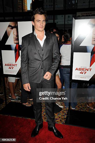 Rupert Friend attends "Hitman: Agent 47" New York premiere at AMC Empire 25 theater on August 13, 2015 in New York City.