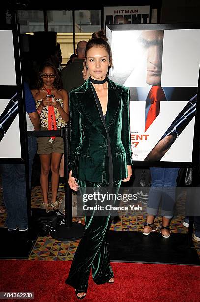 Hannah Ware attends "Hitman: Agent 47" New York premiere at AMC Empire 25 theater on August 13, 2015 in New York City.