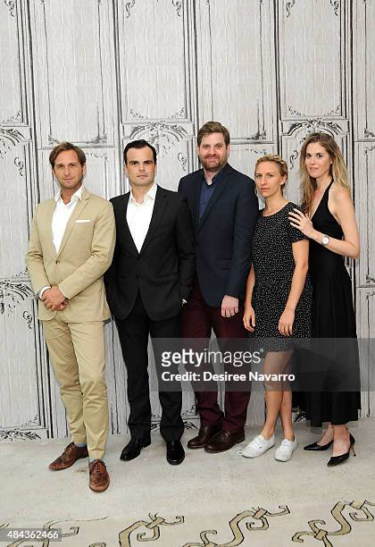 Actors Josh Lucas, Stephen Plunkett, director John Magary, Mickey Sumner and Lucy Owen attend AOL's BUILD Speaker Series Present: 'The Mend' at AOL...