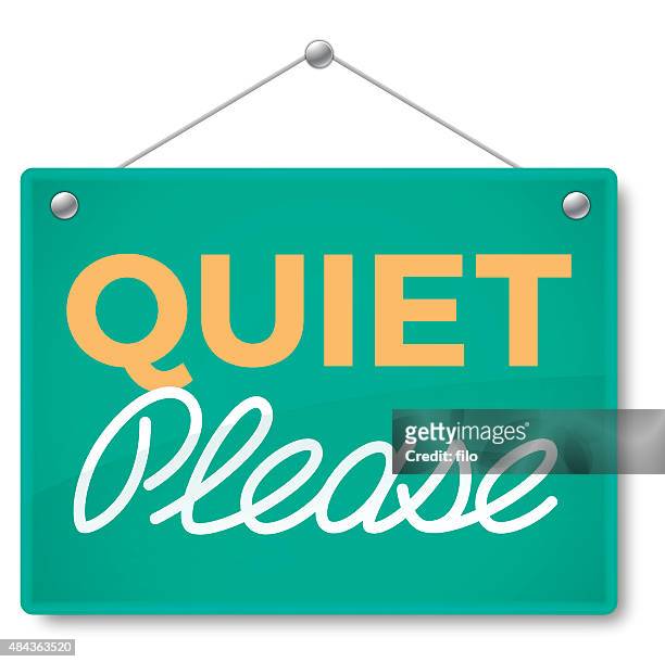 quiet please sign - silence sign stock illustrations