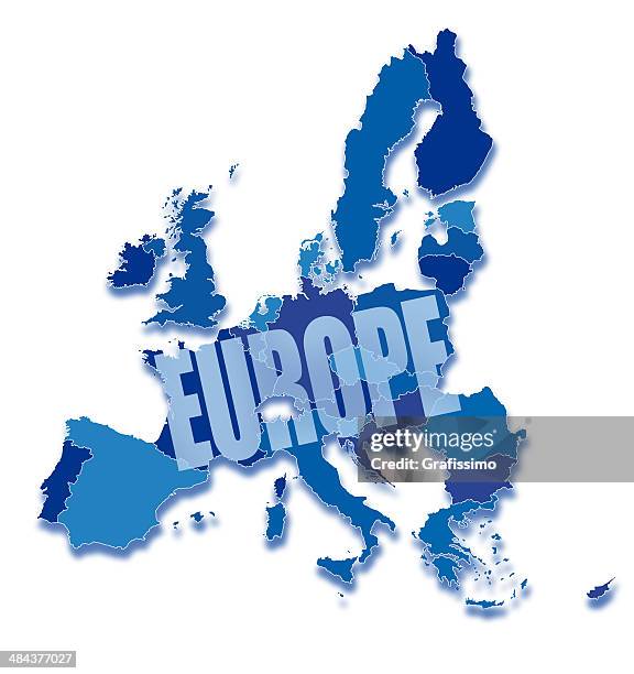 european community map with all countries on white - slovakia map stock illustrations
