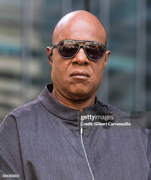 Musician Stevie Wonder performs during Wonder Moments - Songs In The Key Of Life Performance Tour at Dilworth Park on August 17, 2015 in...