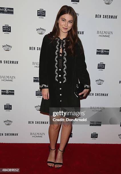 Charlotte Best arrives ahead of the Men of Style 2015 List event at Palmer & Co on August 18, 2015 in Sydney, Australia.