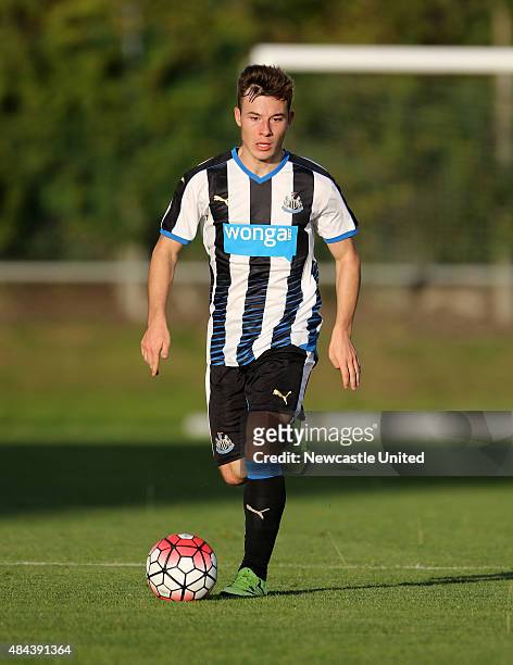 Newcastle United u21 Callum Roberts in action between Newcastle United and Blackburn Rovers U21 on August 17, 2015 in Newcastle upon Tyne, England.