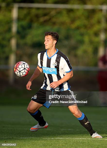 Newcastle United u21 Jamie Sterry in action between Newcastle United and Blackburn Rovers U21 on August 17, 2015 in Newcastle upon Tyne, England.