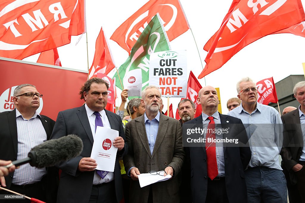 Labour Party Leadership Candidate Jeremy Corbyn Outlines Plans For Publicly Owned Railway Network