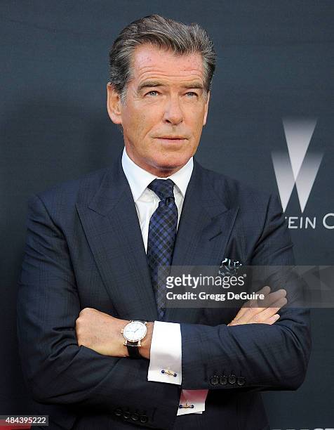 Actor Pierce Brosnan arrives at the premiere of The Weinstein Company's "No Escape" at Regal Cinemas L.A. Live on August 17, 2015 in Los Angeles,...