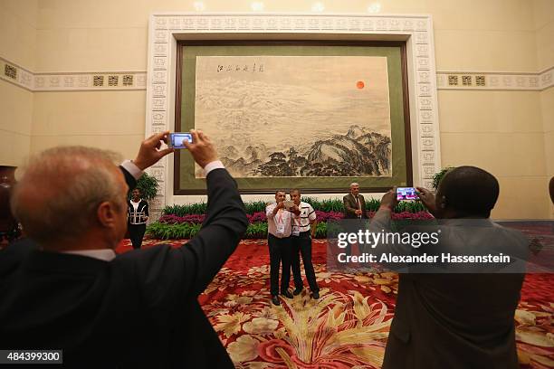 Guests arrive for the IAAF Congress Opening Ceremony at the Great Hall of the People at Tiananmen Square on August 18, 2015 in Beijing, China.