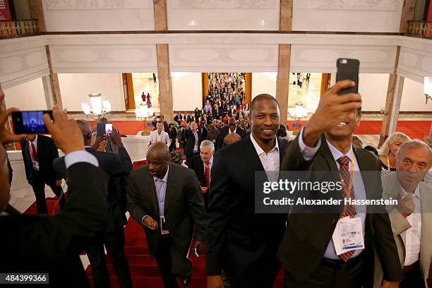 Guests arrive for the IAAF Congress Opening Ceremony at the Great Hall of the People at Tiananmen Square on August 18, 2015 in Beijing, China.