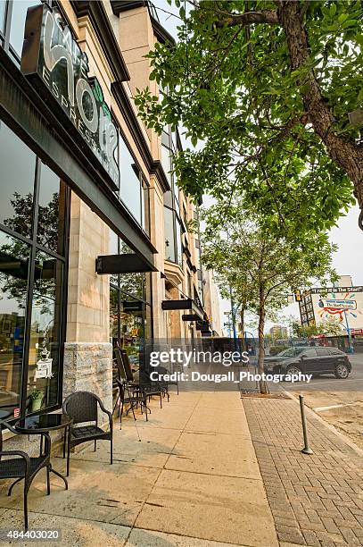 downtown saskatoon businesses and street scene - saskatoon stock pictures, royalty-free photos & images