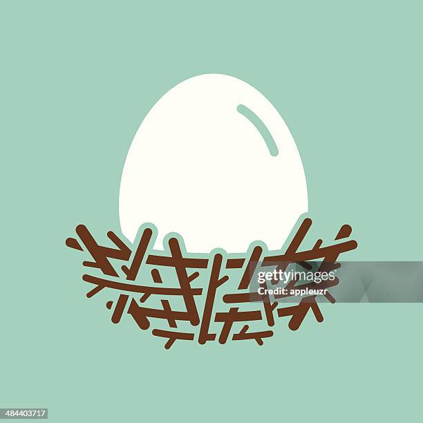 nest with egg - animal nest 幅插畫檔、美工圖案、卡通及圖標