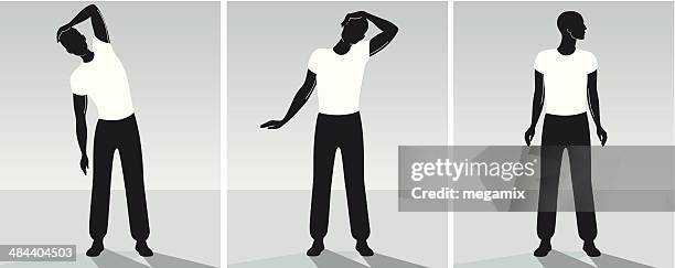 man exercising. - stretch break stock illustrations