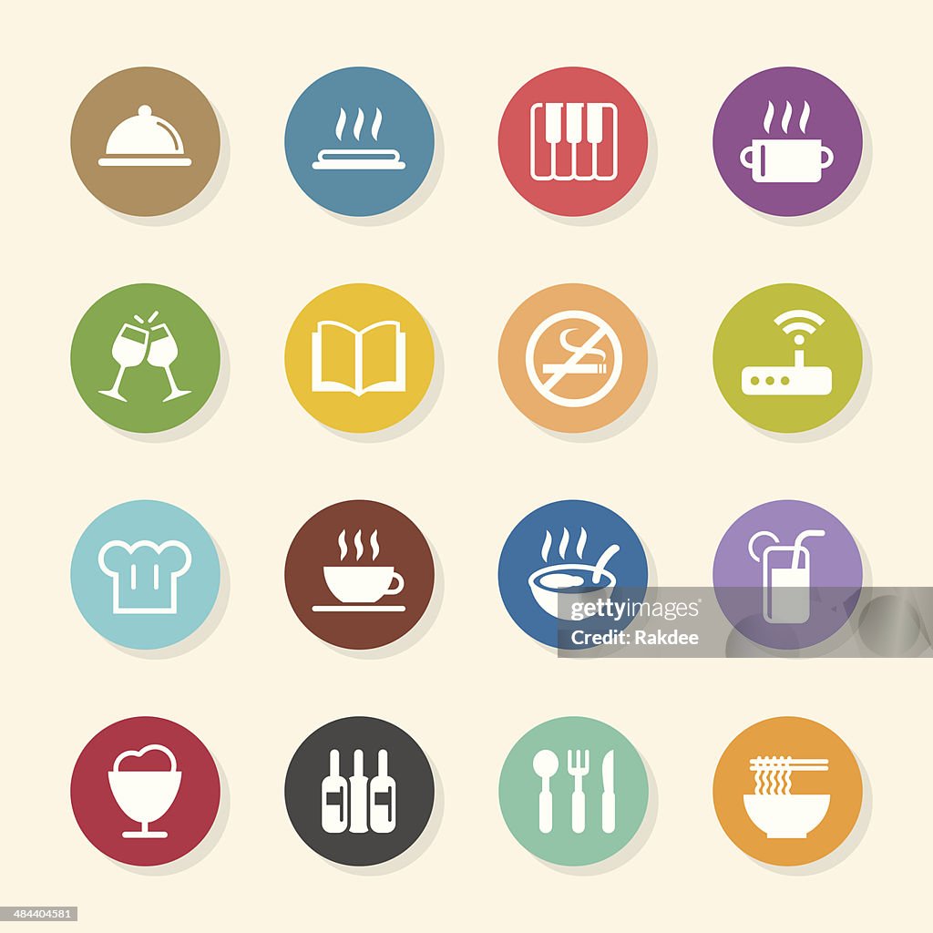 Restaurant Icons Set 2-Série couleur Circle