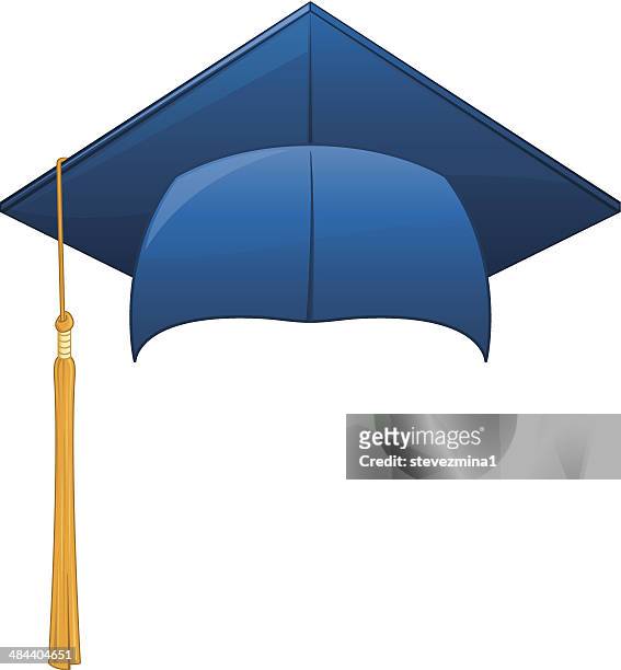blue graduation hat - bright future stock illustrations