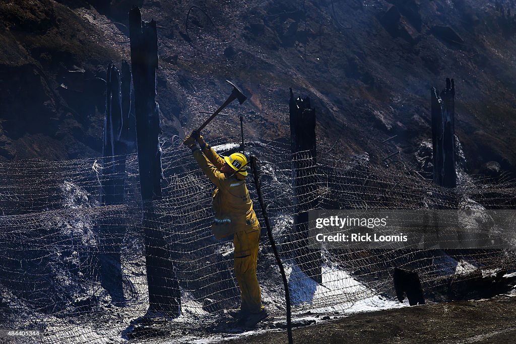 Wildfire Burns In Montebello Hills, CA