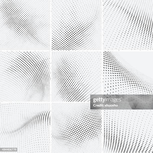 set of halftone background - spotted stock illustrations