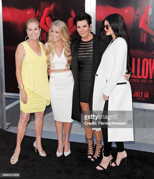 Kathie Lee Gifford, Cassidy Gifford, Kris Jenner and Kylie Jenner attend the premiere of 'The Gallows' at Hollywood High School on July 7, 2015 in...