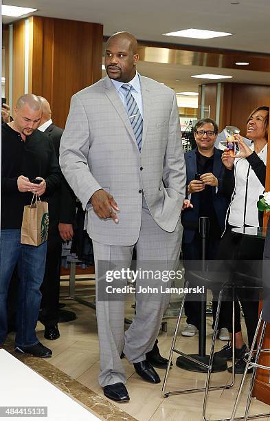 12Former NBA player,: Shaquille O'Neal attends the Shaquille O'Neal collection launch at Macy's Herald Square on April 12, 2014 in New York City.