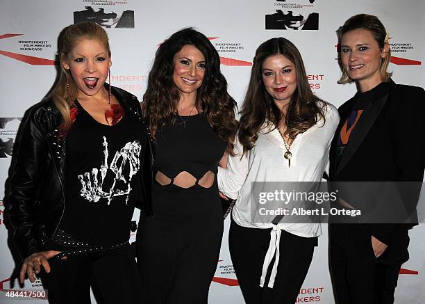 Actresses Anne McDaniels, Cerina Vincent, Carlee Baker and Kristina Klebe arrive for the Screening of LA Slasher as part of the Independent...