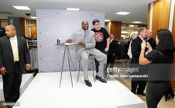 Former NBA player,:Shaquille O'Neal attends the Shaquille O'Neal collection launch at Macy's Herald Square on April 12, 2014 in New York City.