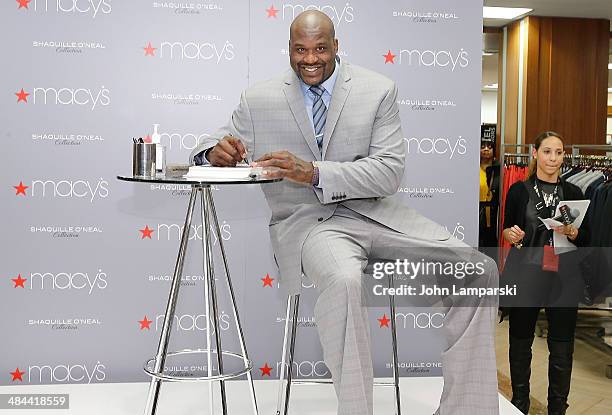 Former NBA player,:Shaquille O'Neal attends the Shaquille O'Neal collection launch at Macy's Herald Square on April 12, 2014 in New York City.