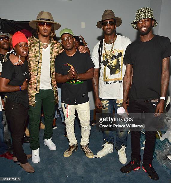 Rapper Future, 2 Chainz and Quez attend the Cease And Desist fashion presentation Spring 2016 on August 13, 2015 in Atlanta, Georgia.