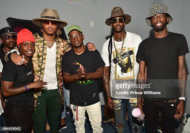 Rapper Future, 2 Chainz and Quez attend the Cease And Desist fashion presentation Spring 2016 on August 13, 2015 in Atlanta, Georgia.