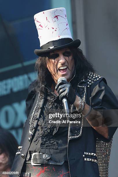 Alice Cooper performs during "FOX & Friends" All American Concert Series outside of FOX Studios on August 14, 2015 in New York City.