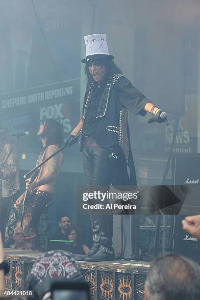 Alice Cooper performs during "FOX & Friends" All American Concert Series outside of FOX Studios on August 14, 2015 in New York City.