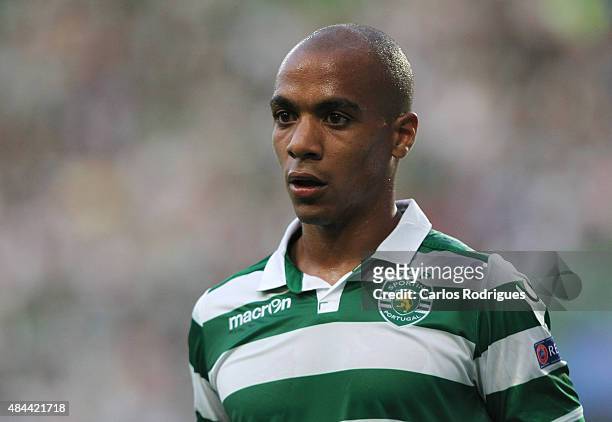 Sporting's midfielder Joao Mario during the UEFA Champions League qualifying round play-off first leg match between Sporting CP and CSKA Moscow at...