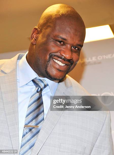 Shaquille O'Neal attends the collection launch of his new men's clothing line at Macy's Herald Square on April 12, 2014 in New York City.