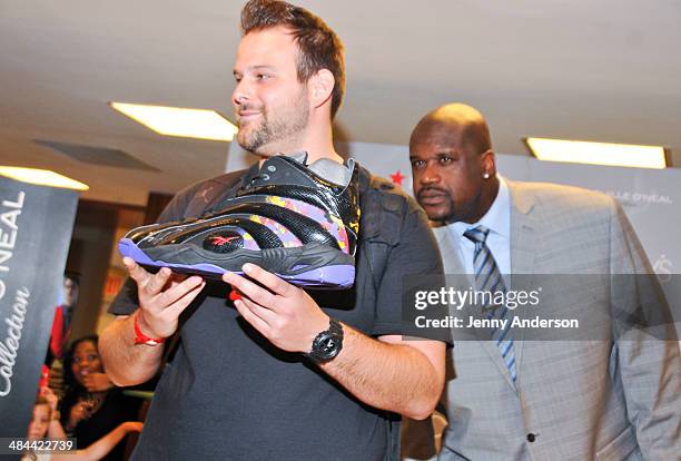 Shaquille O'Neal attends the collection launch of his new men's clothing line at Macy's Herald Square on April 12, 2014 in New York City.
