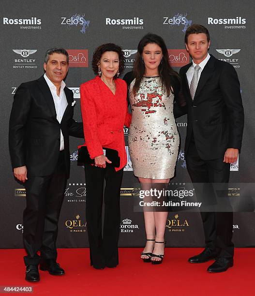 Princess Charlene's Brother, Gareth Wittstock, Melanie Antoinette de Massy, Elisabeth Anne de Massy with guest during the ATP Monte Carlo Rolex...